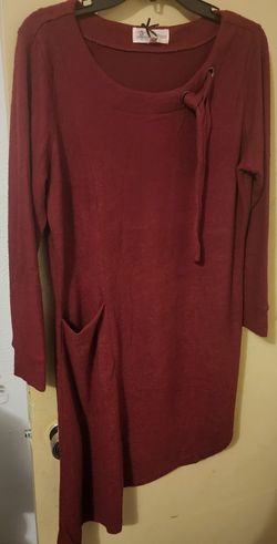 Maroon Asymmetrical Dress