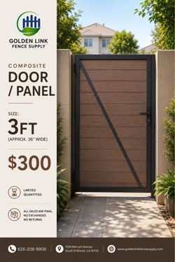 3’ W Teak composite door/ gate