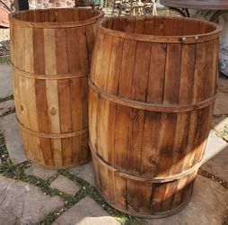 Rustic Wooden Barrel Set of 2