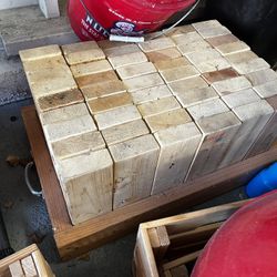 Outdoor Jenga Blocks. With Case And Platform