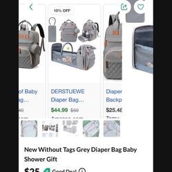 Grey Diaper Bag 