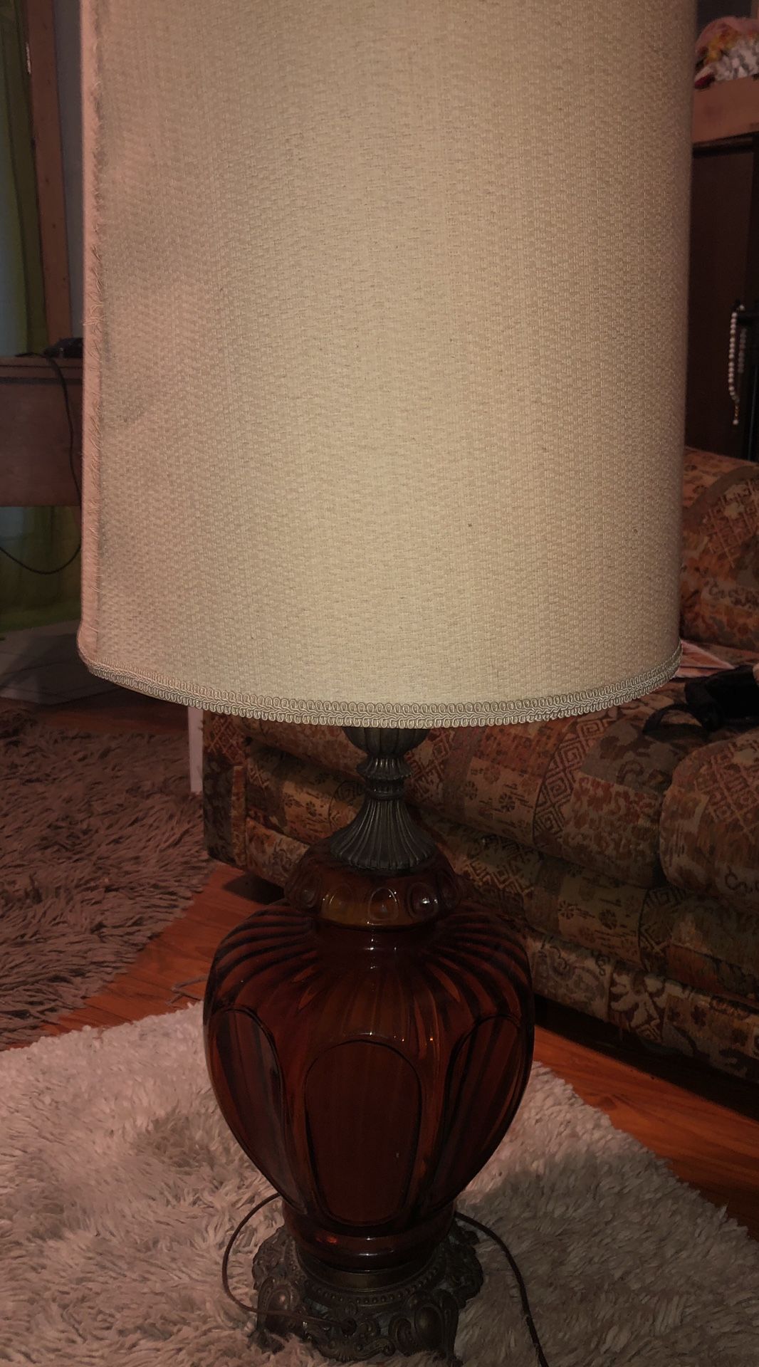 Vintage mid century amber lamp