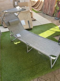 Folding Outdoor Sun Lounger with Canopy