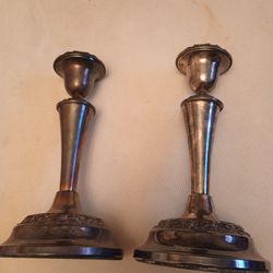 Silver Plated Candle Holders 