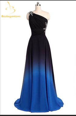 Blue black ombré formal dress