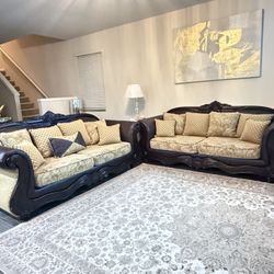 2 SOFA SET w/ END TABLES 