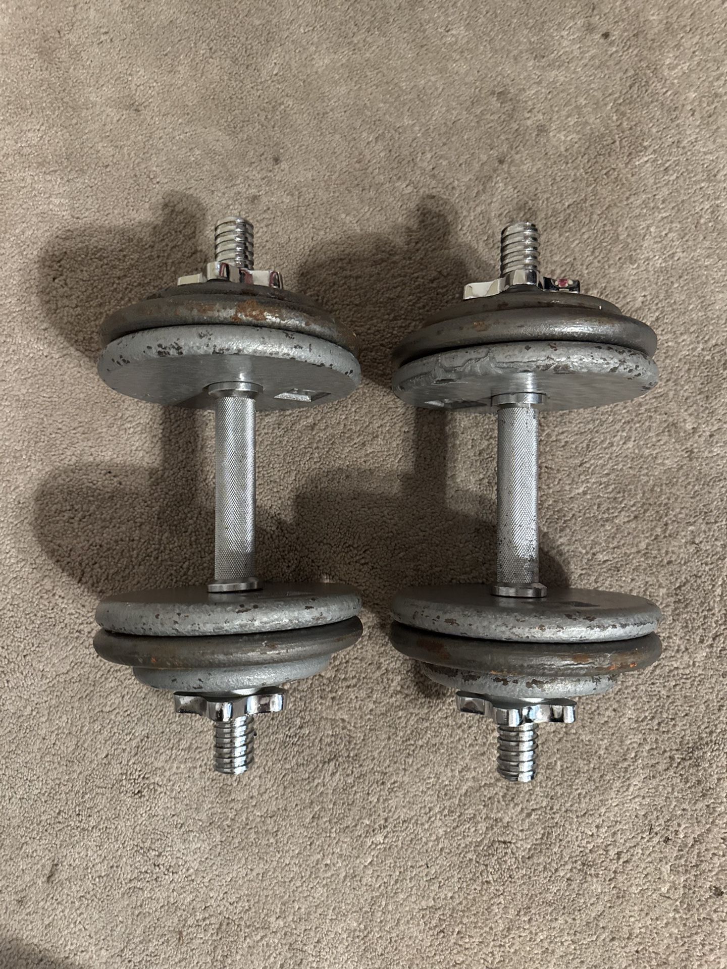 Adjustable Dumbbells - Total 55 Pounds