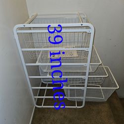 Ikea Algot 4 drawer metal storage unit with mesh drawer
