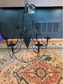 Black Wrought Iron Candle Chandelier