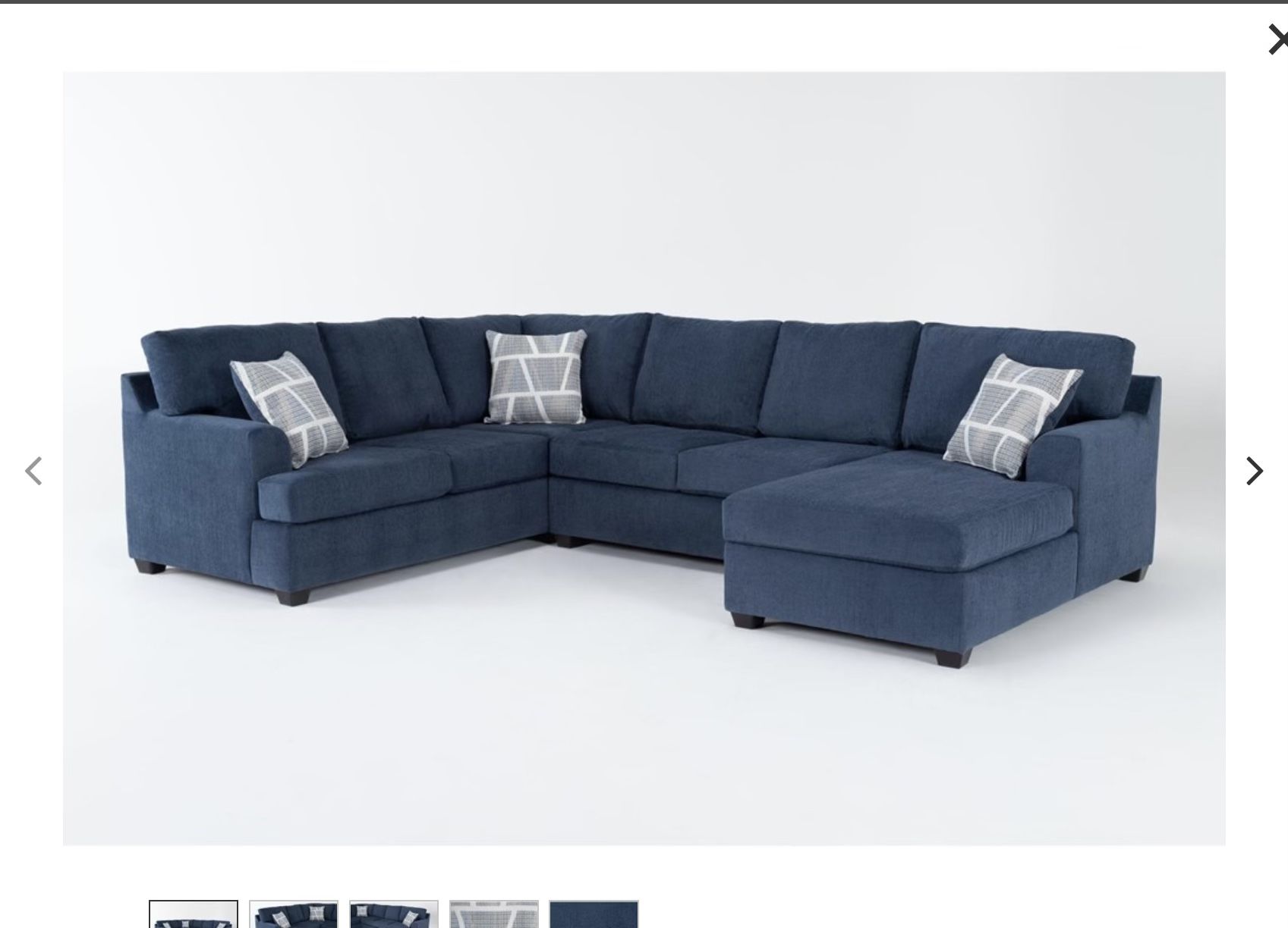 Navy Blue Sectional Clean-Smoke and Pet Free