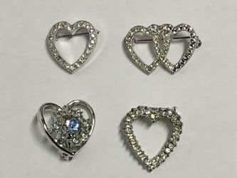 Beautiful Rhinestone Silver Tone brooch Lot Vintage To fashion 😍😍😍😍ALL FOR $17