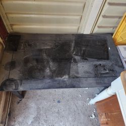 Metal And Glass Top Book Table