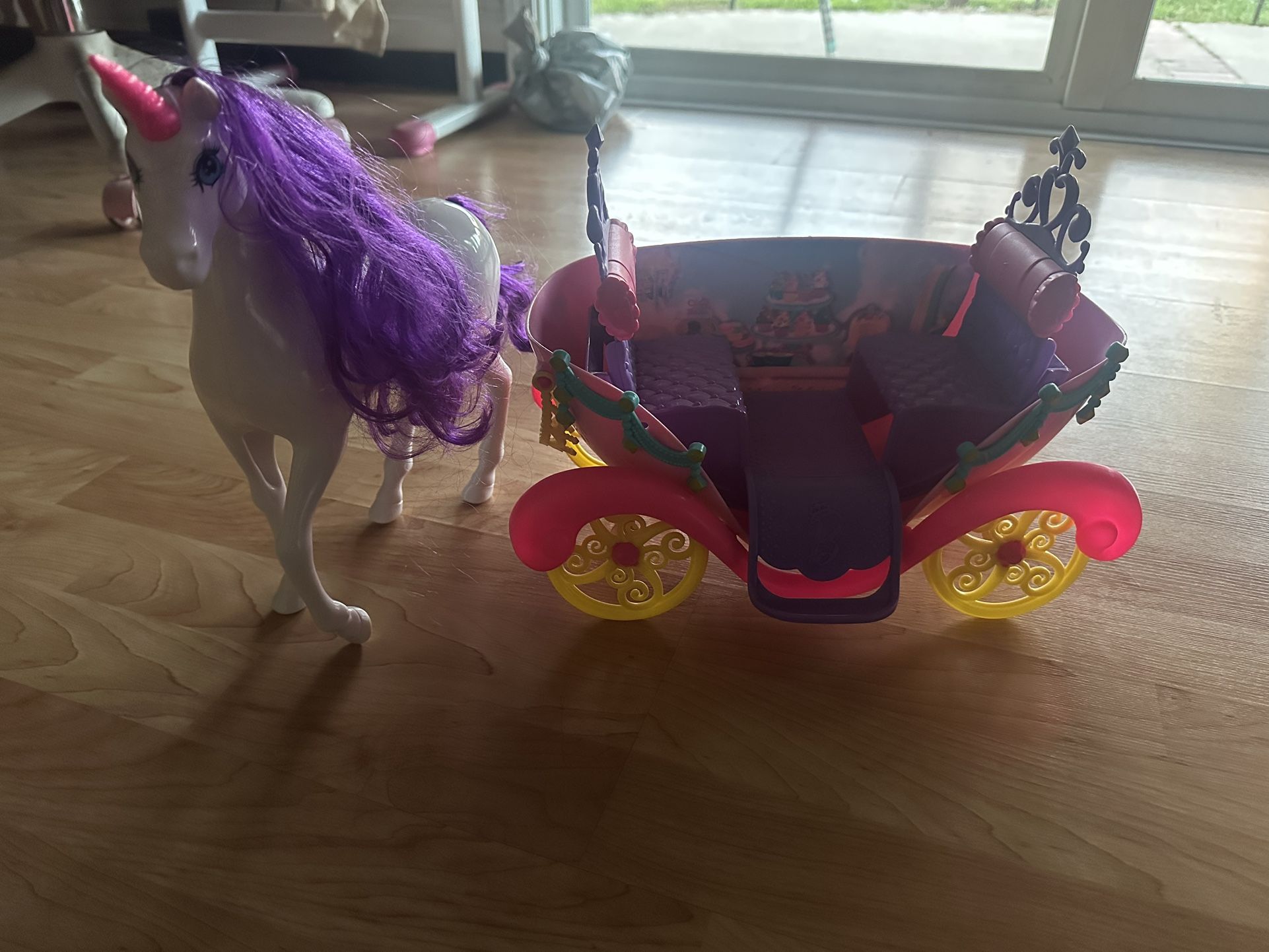 Barbie Unicorn Horse and Carriage