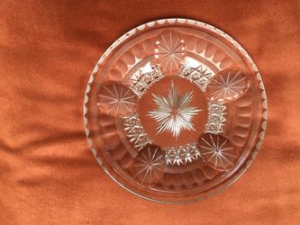 American cut glass signed plate