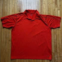 Patagonia Men's Polo Shirt Short Sleeve Organic Cotton Blend Orange Sz. XL