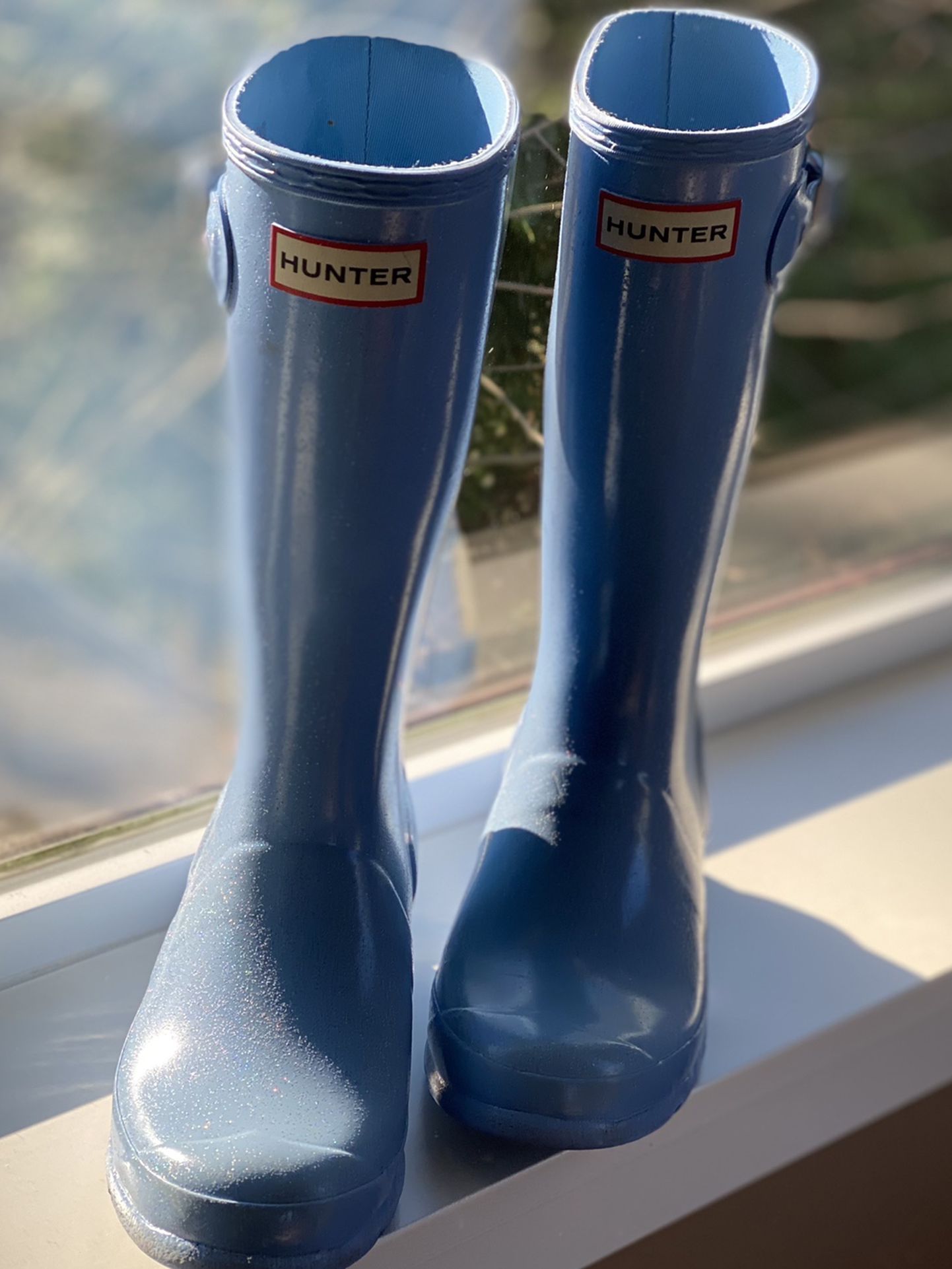 Original Hunter Boots Kids Glitter Blue - Size US 3