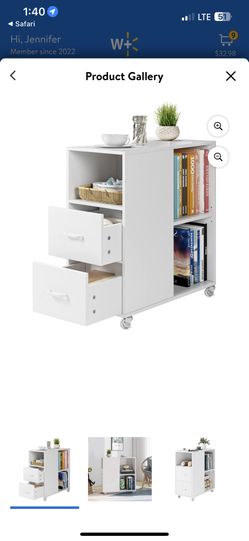 Side Table With 2 Drawers 