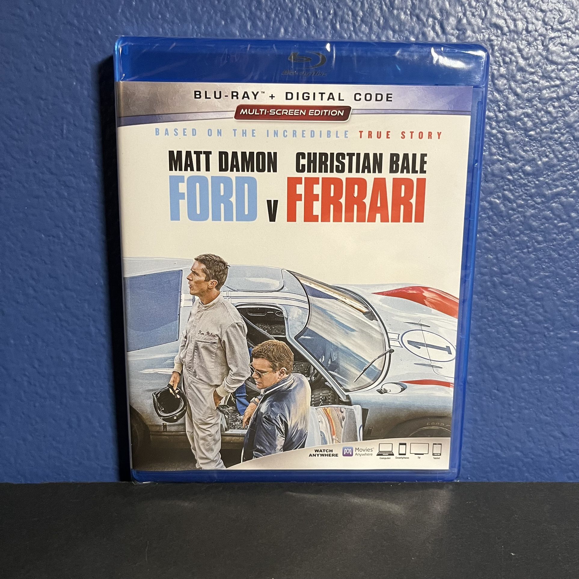 Ford v Ferrari Blu-ray Dvd + Digital Code New Sealed Matt Damon & Christian Bale