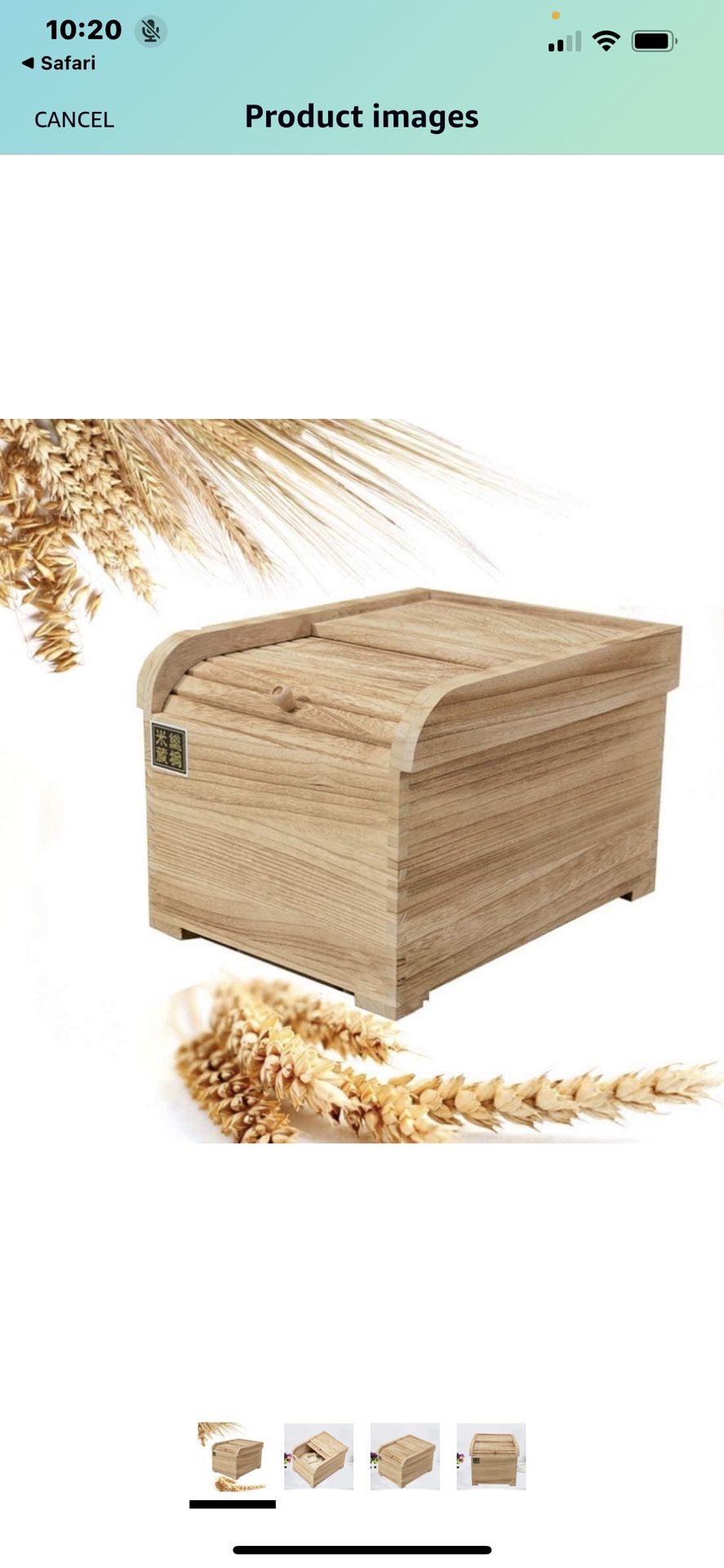Rice Storage Wood Container 