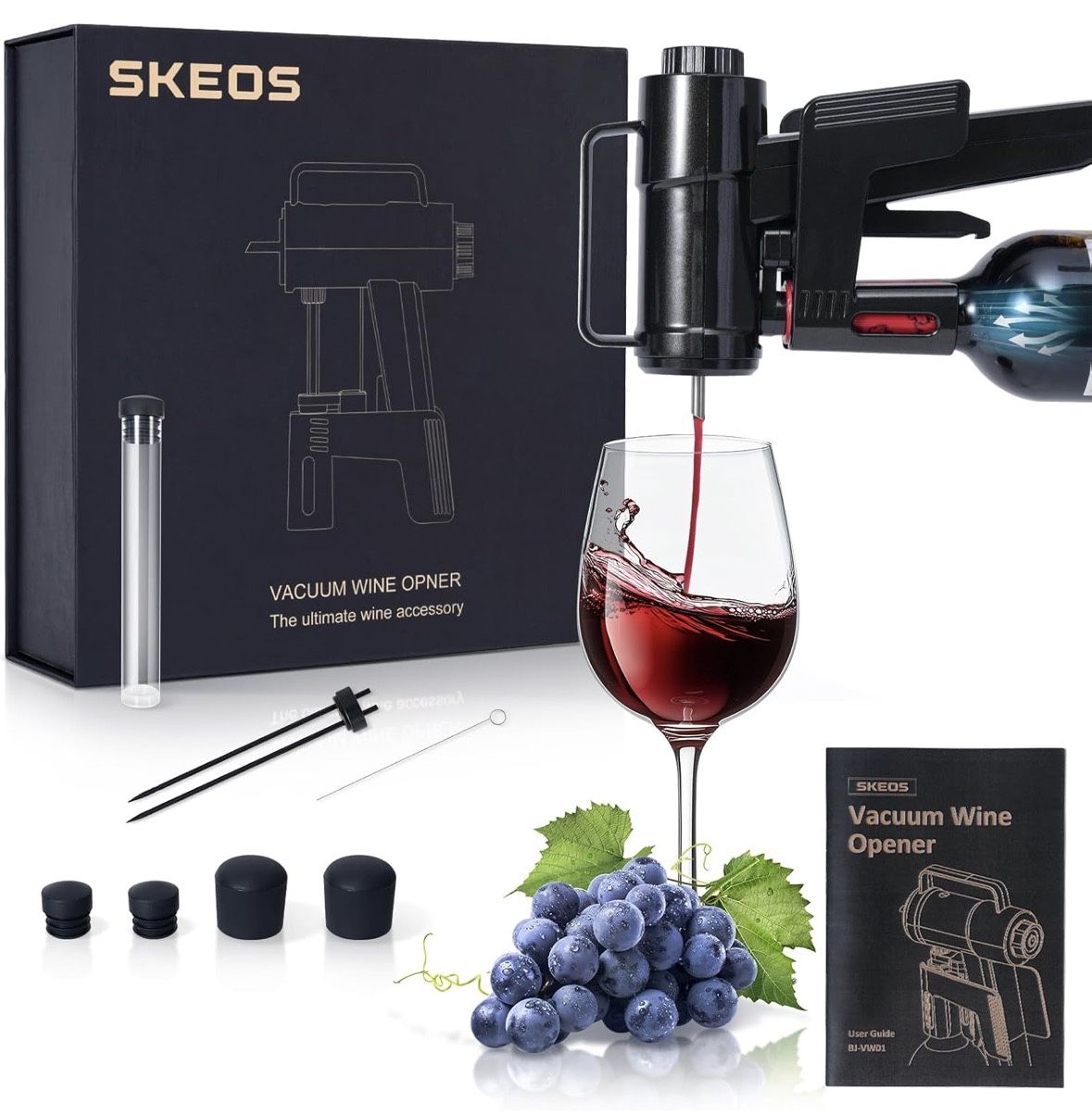 Electric Wine Opener, Needle Piercing Vacuum Wine Bottle Opener