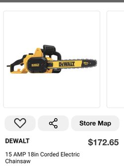 Dewalt 18" 15 Amp Corded Electric Chainsaw 