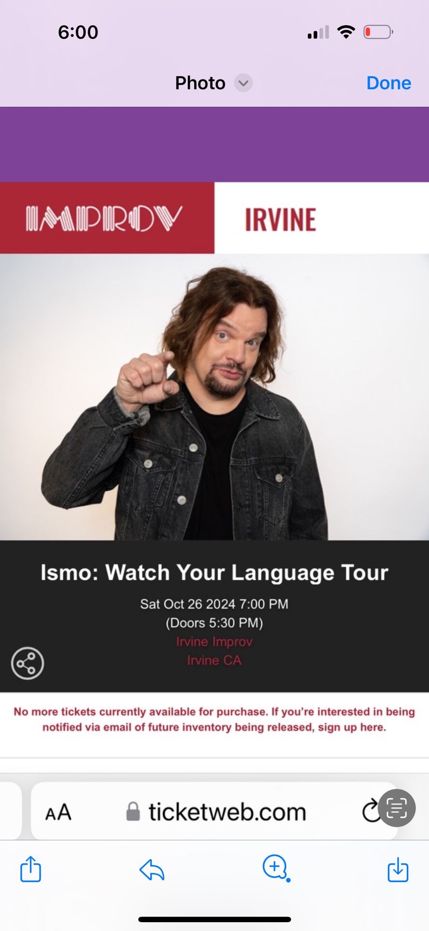 ISMO Tickets For Saturday Night (3)