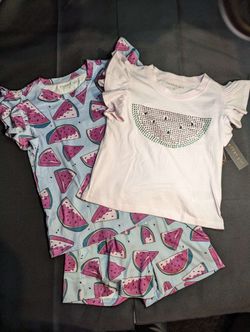 New Madden Girl 3pc Watermelon Shirts And Shorts Set
