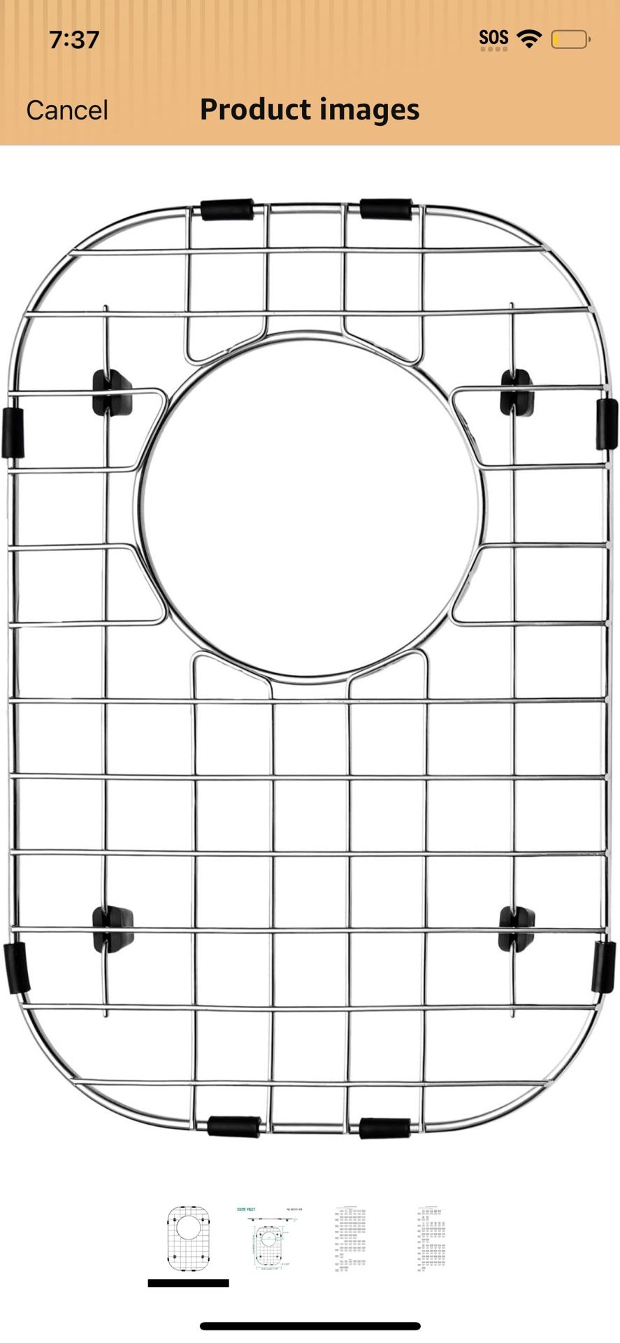 Serene Valley Sink Bottom Grid 9" x 13-7/8", Rear Drain with Corner Radius 2-3/4", Sink Protector NLW0914R @A11-106