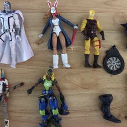 Marvel Legends /misc Action Figures Lot Of 5 & 4 Baf Pieces& 4 
