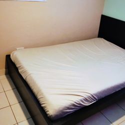 Black Wood Queen Bed Frame.