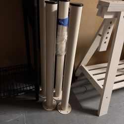 IKEA Metal Table Legs - Set of 4 - White/Cream