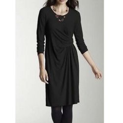 J. Jill Wearever Collection Black Ruching Dress - Size Small for Sale