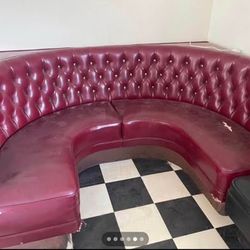 Classic circle Red VIP table lounge sectional for 6 people leather outdoor