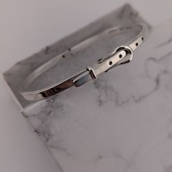 ✨925 Mexico Sterling Silver Belt Buckle Bracelet – Vintage Mexican Silver – Size 7"