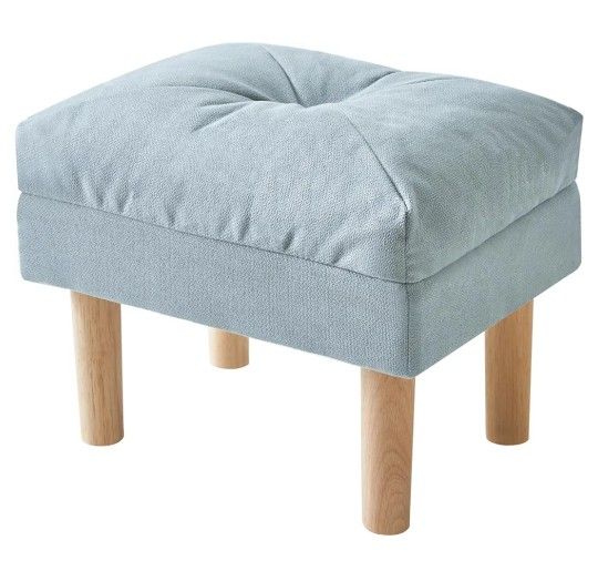 15.75" Small Footstool Ottoman, Footrest with Sponge Padded Seat, Step Stool for Sofa, Bedroom, Living Room, Entryway, Modern Change Shoes Stool, Wood