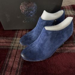 New Blue Suede Ankle Boots 8 1/2 Medium 