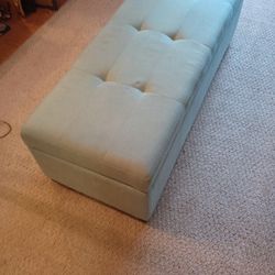 Noble House Teal Rectangular Ottoman With Storage 