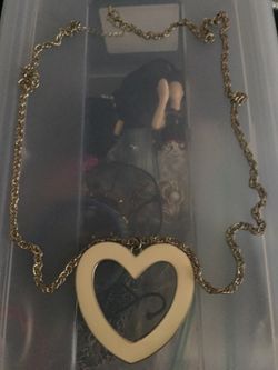 Long chain heart necklace