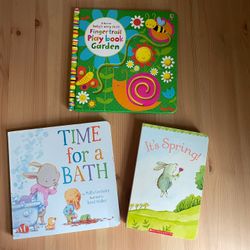 Children’s Springtime Board Book Bunny Flower Lot Usborne Spring 