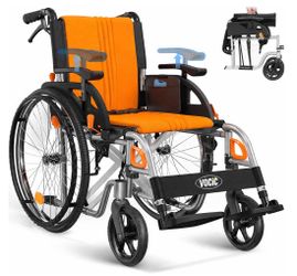 23lb Lightweight Foldable Wheelchair for Adults with 300 lb Capacity