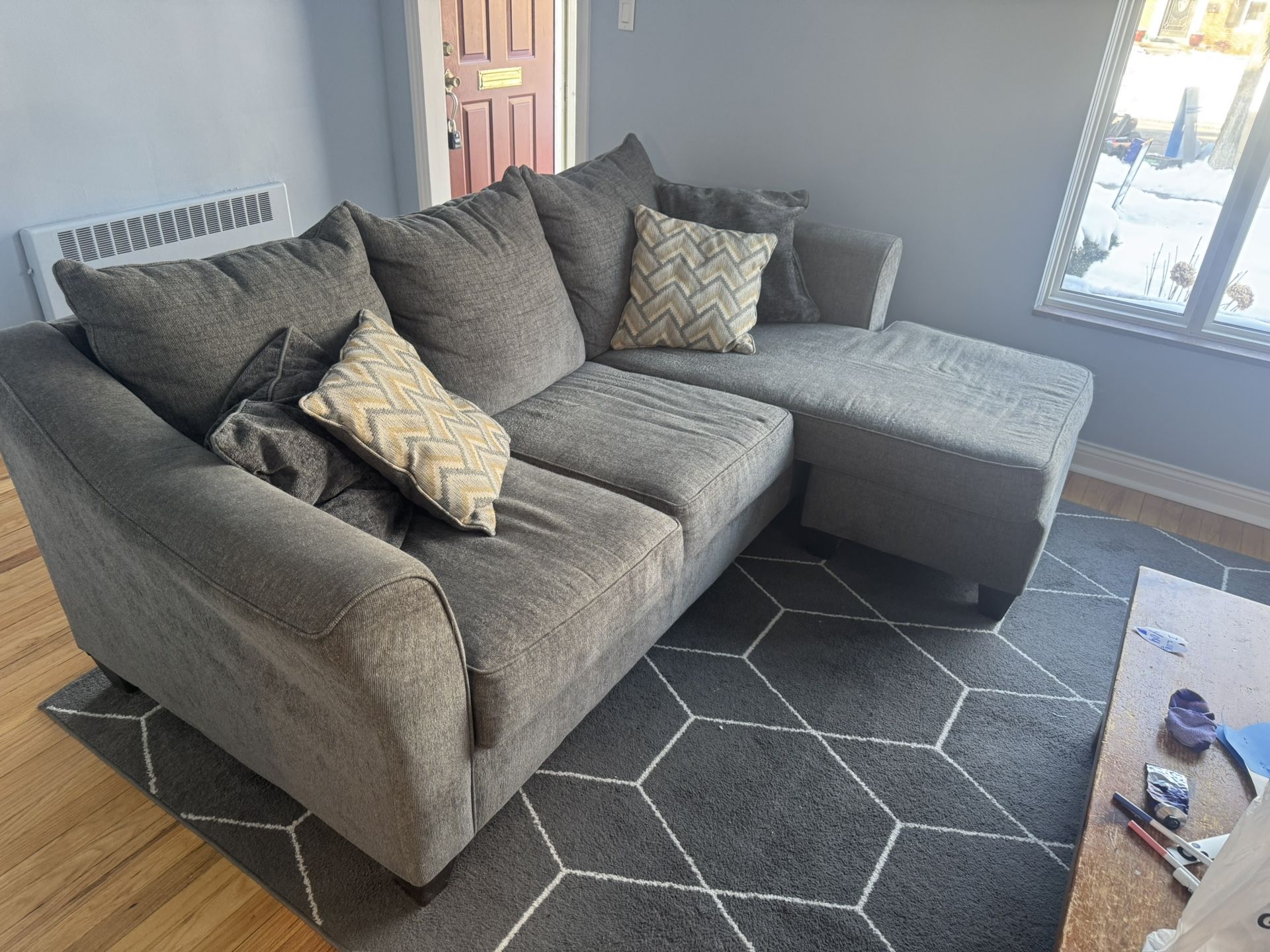 Grey Sectional W/ Chaise