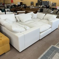 Modern White Cloud 6 Piece Sectional Sofa 