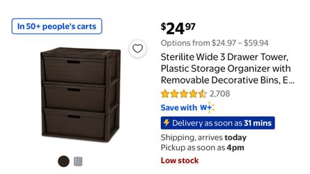 3 drawer storage bin