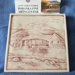 Rookwood Ceramic Tile Trivet St. James School Arts Center

