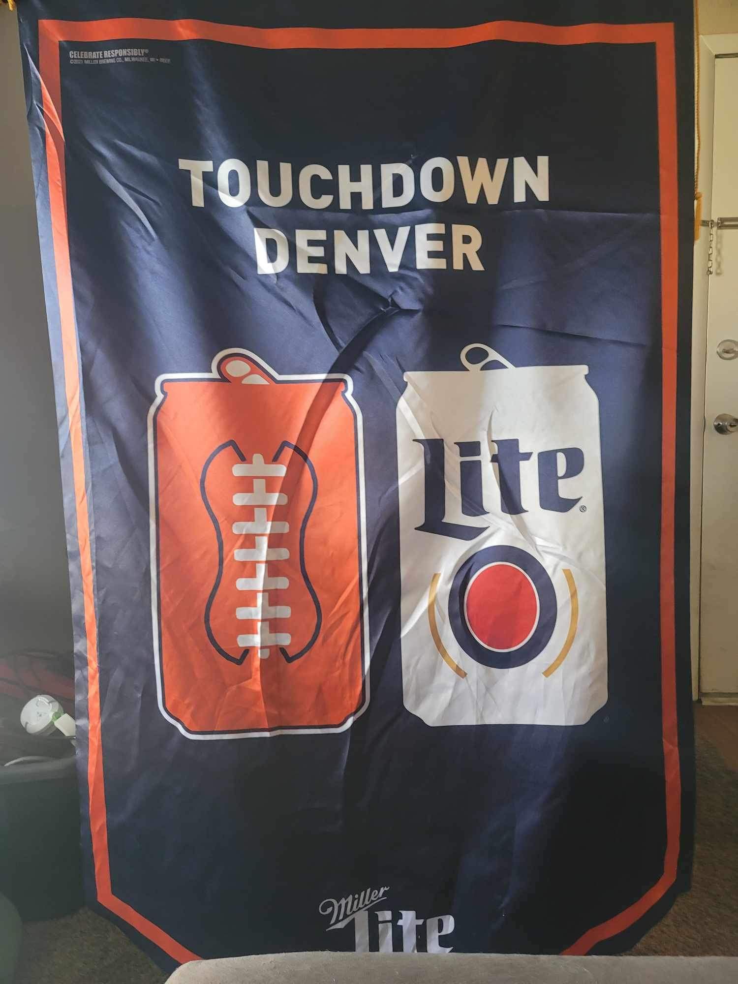 Touchdown Denver Miller Lite Flag