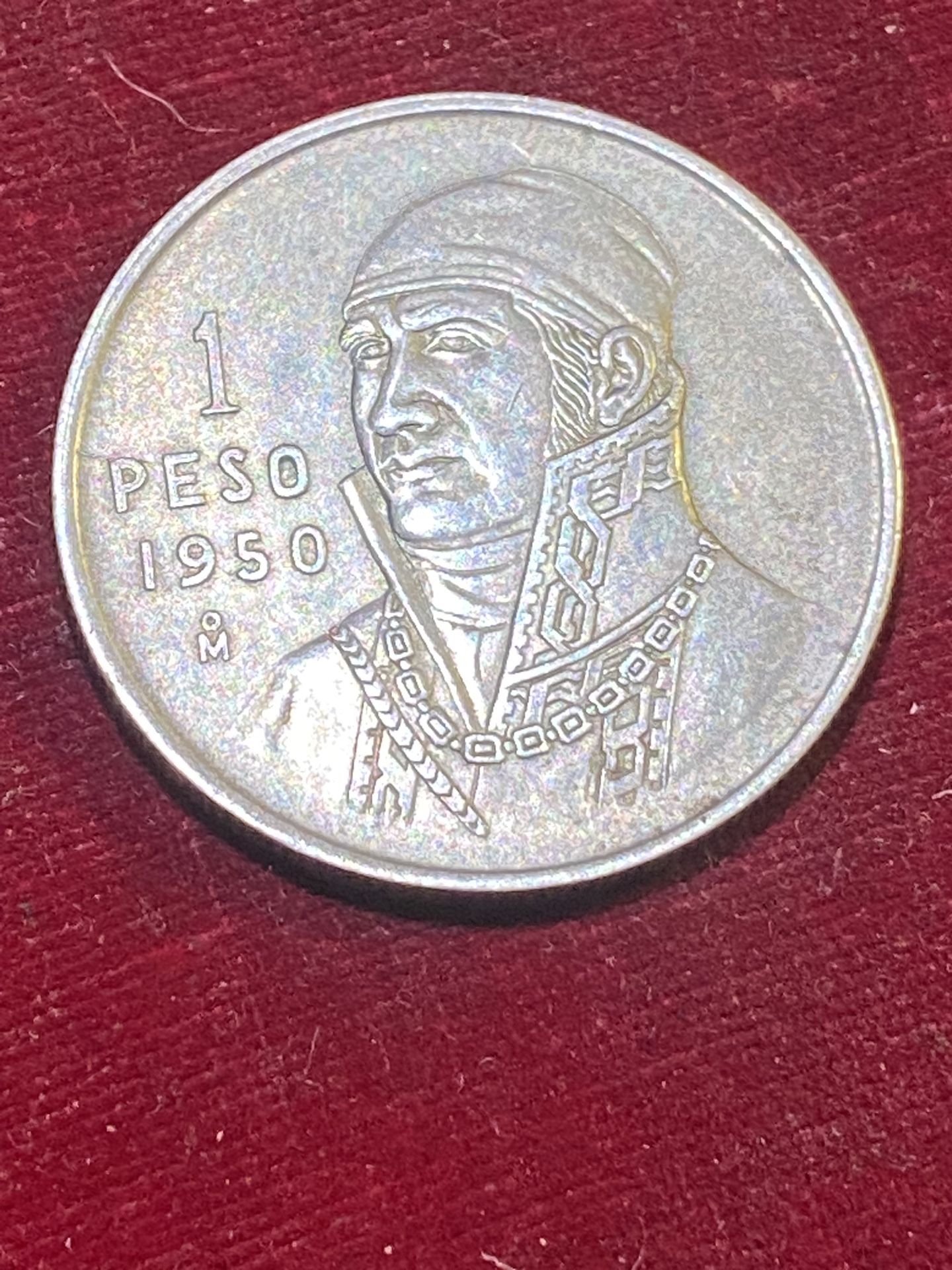 1950 MEXICO $1 Peso Morelos Silver beautiful coin  coin