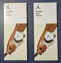 Brand New Nike Jordan Tour White Golf Glove Left Hand Men Sizes C-M, M/L, M, L, C/ XL, XL