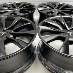 19” Oem Tesla Model 3 Factory Wheels 19 Inch Satin Black Rims Tesla 3 New