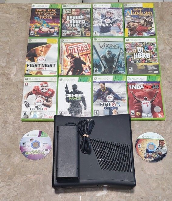 Xbox 360 S With 14 Games Model 1439