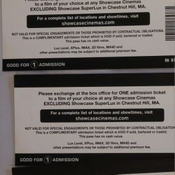 SHOWCASE CINEMAS  MOVIE PASS BUNDLE / 5
MOVIE PASSES & FREE POPCORN & SODA
TICKETS INCLUDED / $50 FOR EVERYTHING !!!